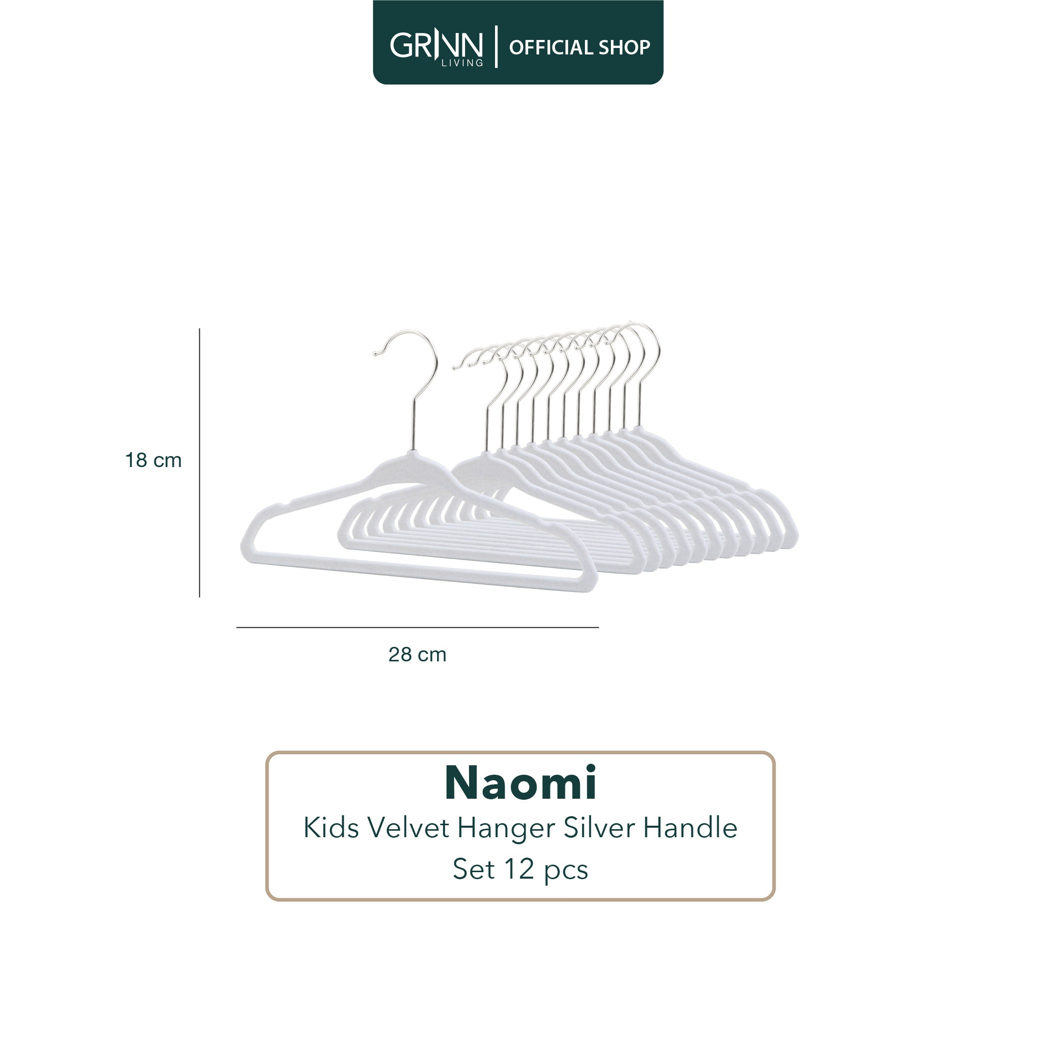 Naomi Kids Velvet White Hanger
