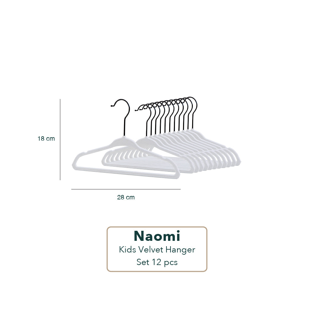 Naomi Kids Velvet White Hanger